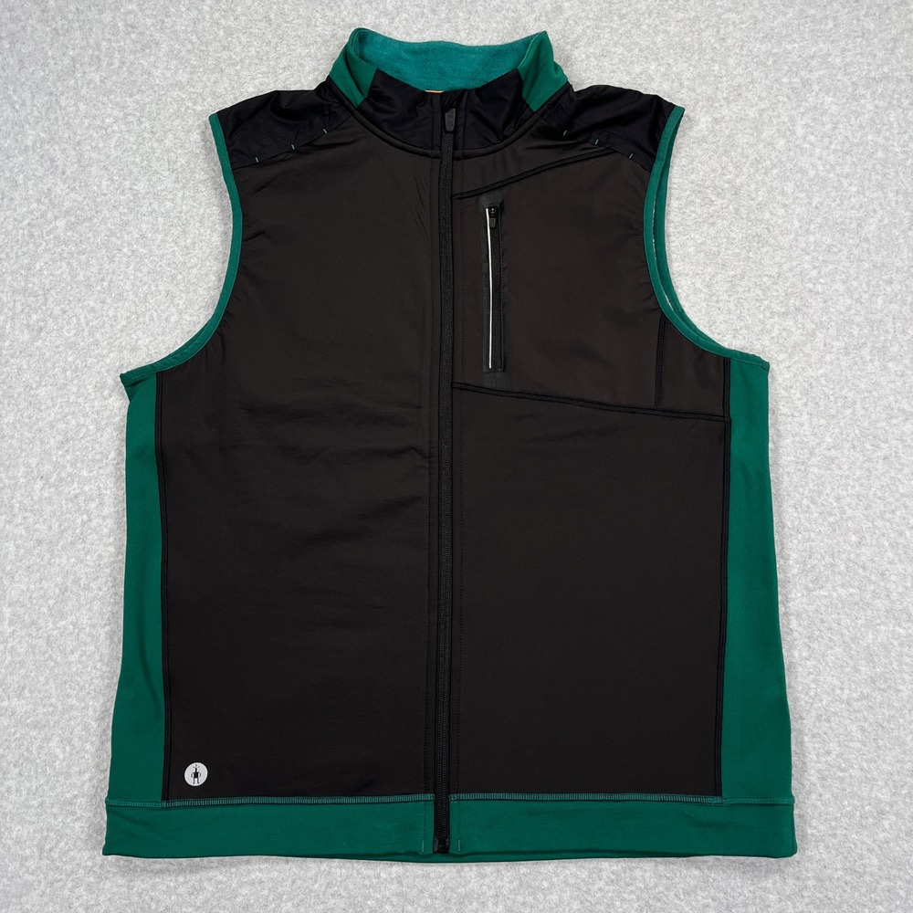 Smartwool Active Fleece Smartloft Insulated Wind Vest Mens Large Evergreen Black
